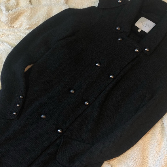 Adam Lippes Long Black Wool Knit Jacket - Picture 2 of 7